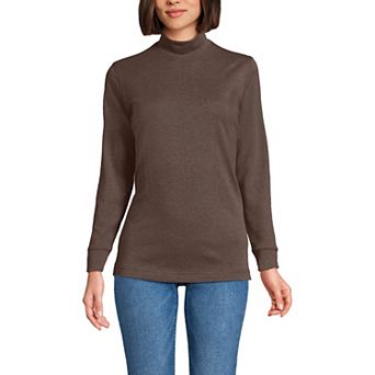 Petite Lands' End Relaxed Long Sleeve Mockneck Top