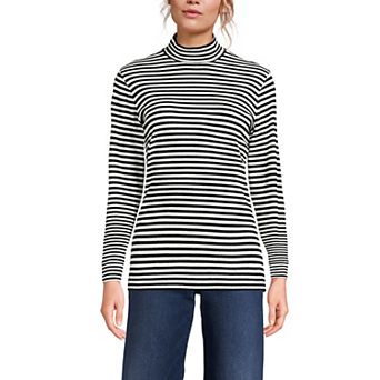 Petite Lands' End Relaxed Long Sleeve Mockneck Top