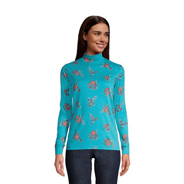 Petite Lands' End Relaxed Long Sleeve Mockneck Top