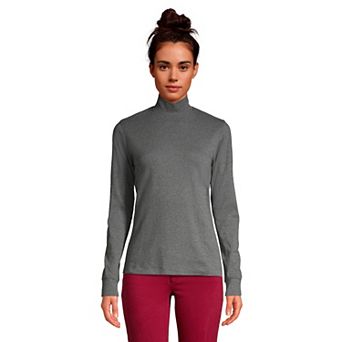 Petite Lands' End Relaxed Long Sleeve Mockneck Top