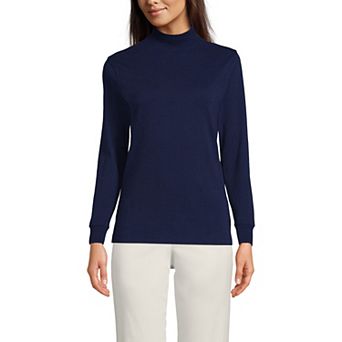 Petite Lands' End Relaxed Long Sleeve Mockneck Top