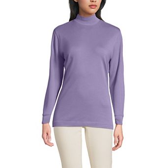 Petite Lands' End Relaxed Long Sleeve Mockneck Top