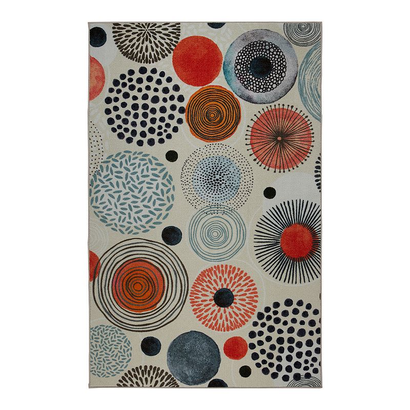 Mohawk Home Prismatic EverStrand Textured Circles Rug, Multicolor, 5X8 Ft