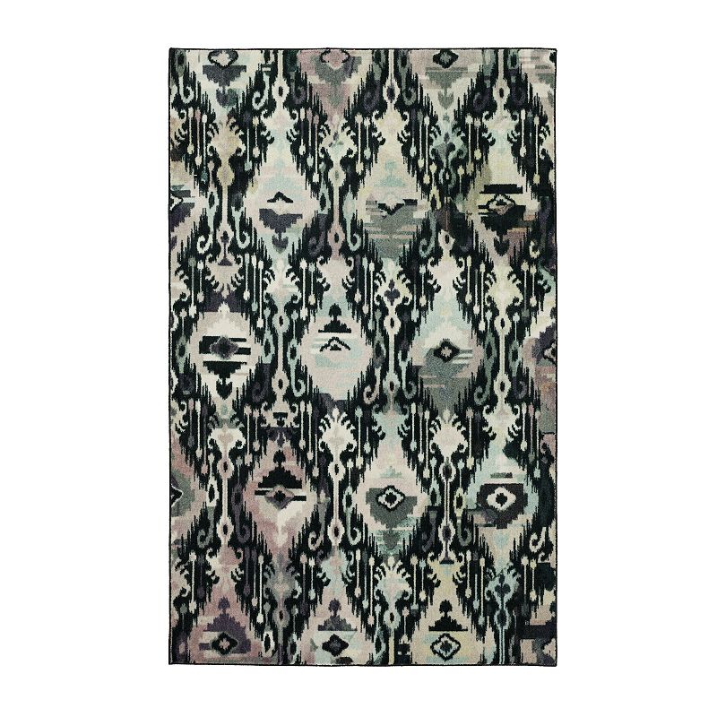 Mohawk Home Prismatic EverStrand Hip Ikat Rug, Black, 8X10 Ft