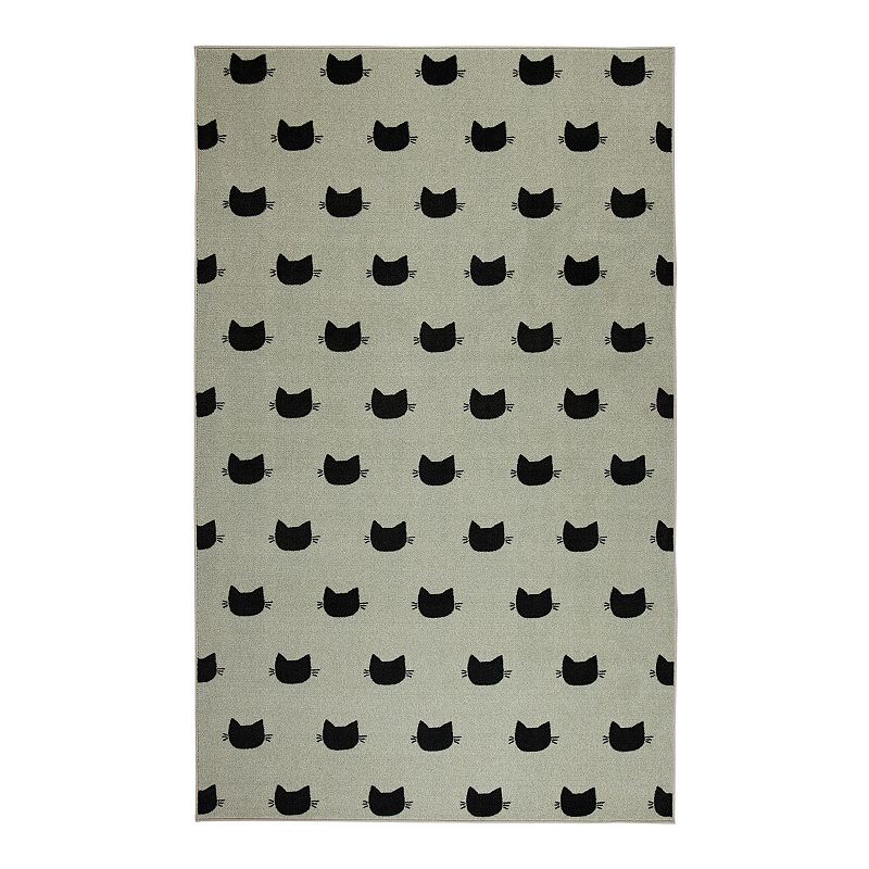 Mohawk Home Kids Prismatic Kitty EverStrand Rug, Beig/Green, 8X10 Ft