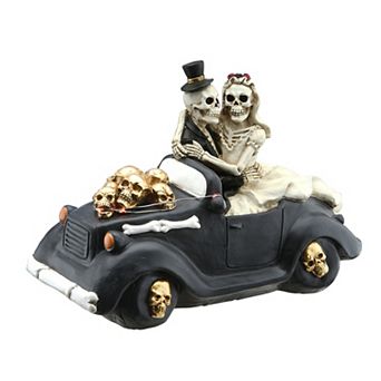 National Tree Company Skeleton Couple in Car Table Decor