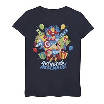 Girls 7-16 Marvel Birthday Party Time Avengers Assemble Graphic Tee