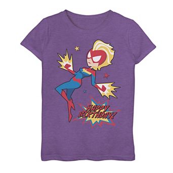Girls 7-16 Captain Marvel Happy Birthday Graphic Tee