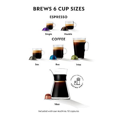 Nespresso Vertuo Next Deluxe Coffee & Espresso Maker with Aeroccino Milk Frother by DeLonghi