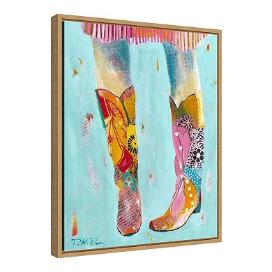 Amanti Art Cowgirl Boots Framed Canvas Wall Art
