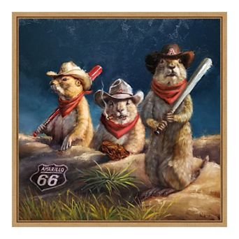 Amanti Art Amarillo Sod Poodles Framed Canvas Wall Art