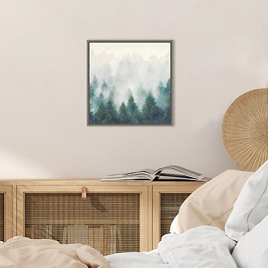Amanti Art Misty Forest Blush Framed Canvas Wall Art
