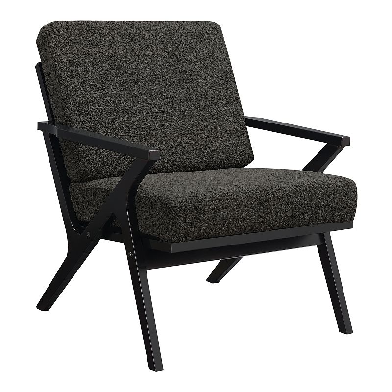 Homefare Mid-Century Modern Wood Frame Chair, Grey