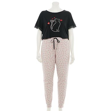 Plus Size Croft & Barrow® Pajama Top & Banded Bottom Pajama Pants Set