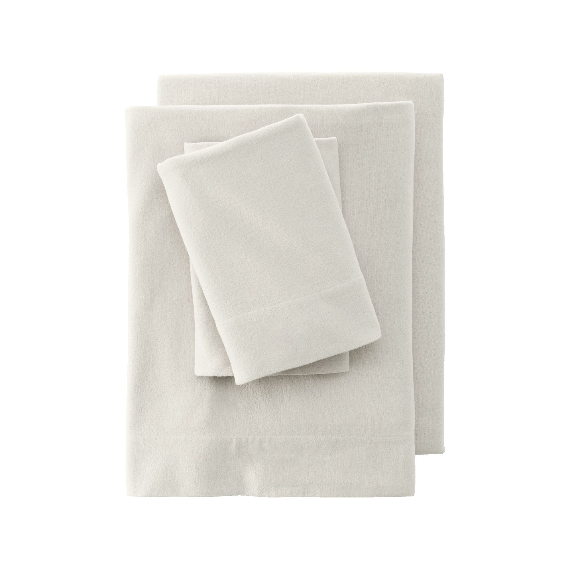 Lands End Velvet Flannel Sheet Set or 2-pack Pillowcase Set, Light Grey