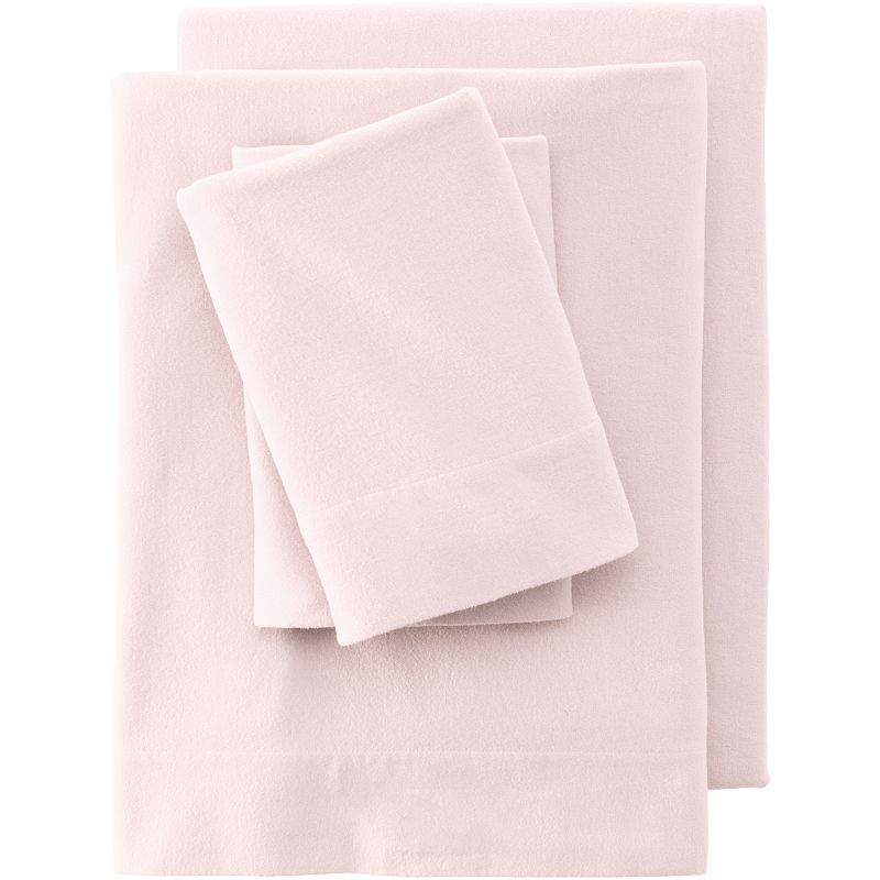 Lands End Velvet Flannel Sheet Set or 2-pack Pillowcase Set, Pink
