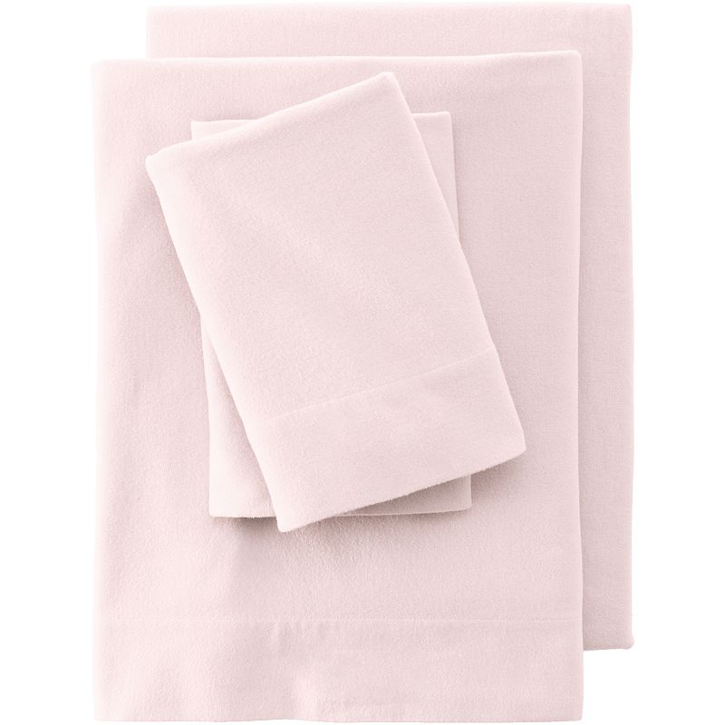 Lands End Velvet Flannel Sheet Set or 2-pack Pillowcase Set, Dark Pink, Ki