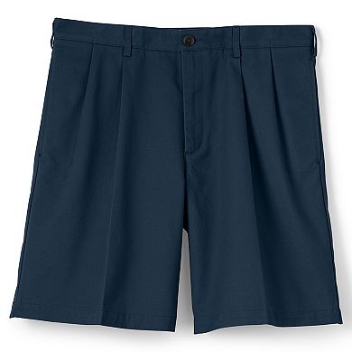 Men's Lands' End Classic-Fit 9-inch Pleated No-Iron Chino Shorts