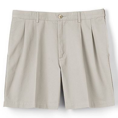 Men's Lands' End Comfort Waist 6-inch No-Iron Pleated Chino Shorts