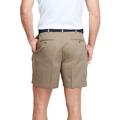 Men's Lands' End Comfort Waist 6-inch No-Iron Pleated Chino Shorts