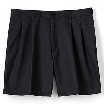 Men's Lands' End Comfort Waist 6-inch No-Iron Pleated Chino Shorts