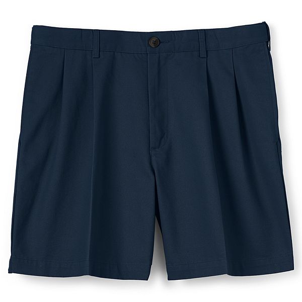 Men's Lands' End Comfort Waist 6-inch No-Iron Pleated Chino Shorts