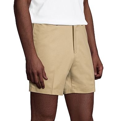 Men's Lands' End Comfort Waist 6-inch No-Iron Pleated Chino Shorts