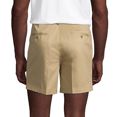 Men's Lands' End Comfort Waist 6-inch No-Iron Pleated Chino Shorts