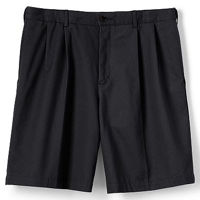 Men's Lands' End Comfort Waist 9-inch No-Iron Pleated Chino Shorts