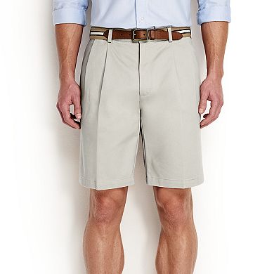 Men's Lands' End Comfort Waist 9-inch No-Iron Pleated Chino Shorts