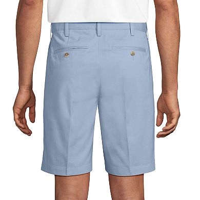 Men's Lands' End Comfort Waist 9-inch No-Iron Pleated Chino Shorts