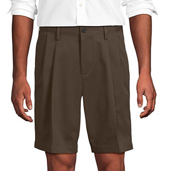 Men's Lands' End Comfort Waist 9-inch No-Iron Pleated Chino Shorts