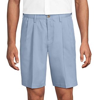 Men's Lands' End Comfort Waist 9-inch No-Iron Pleated Chino Shorts