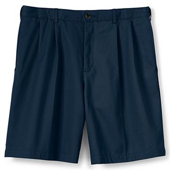 Men's Lands' End Comfort Waist 9-inch No-Iron Pleated Chino Shorts