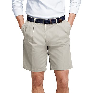Big & Tall Lands' End Comfort Waist 9-inch No-Iron Pleated Chino Shorts
