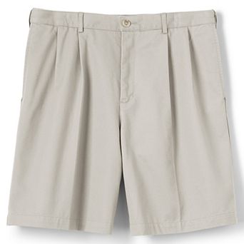 Big & Tall Lands' End Comfort Waist 9-inch No-Iron Pleated Chino Shorts