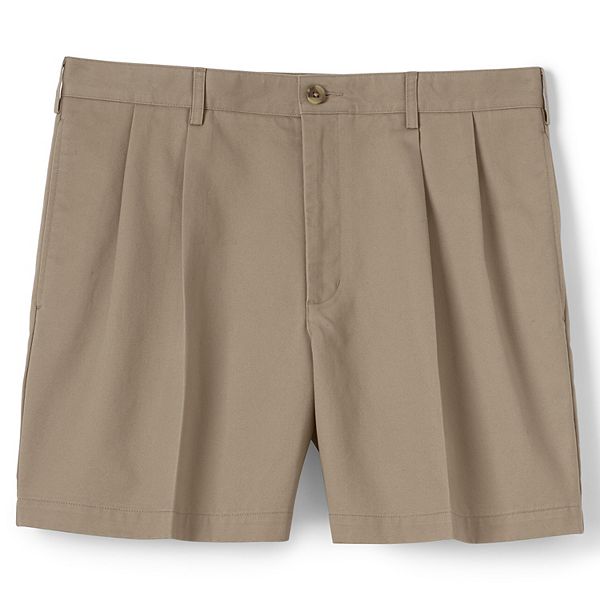 Men's Lands' End Classic-Fit 6-inch No-Iron Pleated Chino Shorts