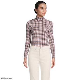 Petite Lands' End Lightweight Fitted Long Sleeve Turtleneck