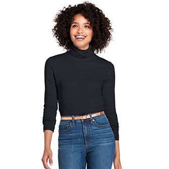 Petite Lands' End Lightweight Fitted Long Sleeve Turtleneck
