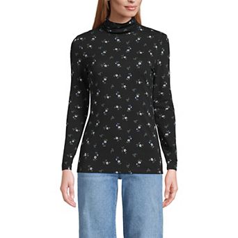 Petite Lands' End Lightweight Fitted Long Sleeve Turtleneck