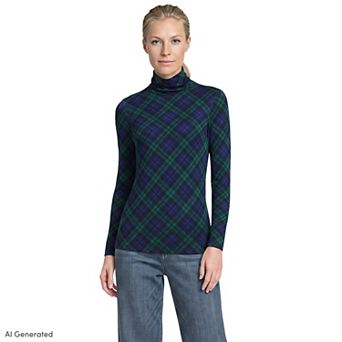 Petite Lands' End Lightweight Fitted Long Sleeve Turtleneck