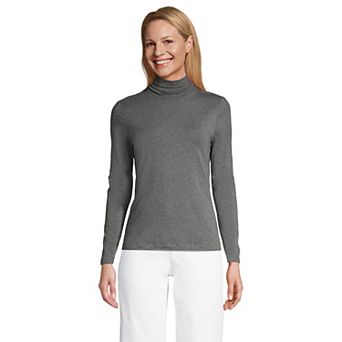 Petite Lands' End Lightweight Fitted Long Sleeve Turtleneck