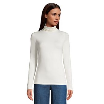 Petite Lands' End Lightweight Fitted Long Sleeve Turtleneck