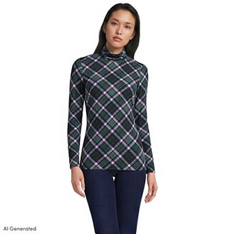 Petite Lands' End Lightweight Fitted Long Sleeve Turtleneck