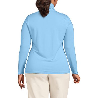 Plus Size Lands' End Lightweight Fitted Long Sleeve Turtleneck