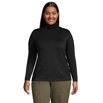 Plus Size Lands' End Lightweight Fitted Long Sleeve Turtleneck