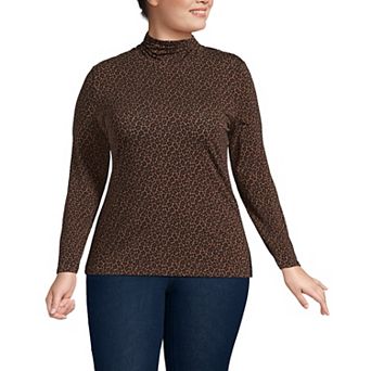 Plus Size Lands' End Lightweight Fitted Long Sleeve Turtleneck