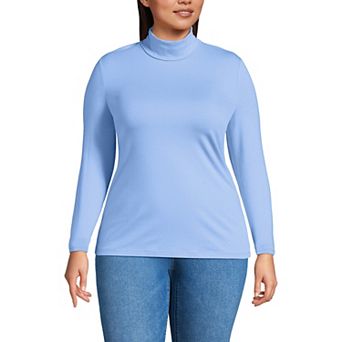Plus Size Lands' End Lightweight Fitted Long Sleeve Turtleneck
