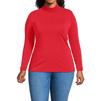 Plus Size Lands' End Lightweight Fitted Long Sleeve Turtleneck