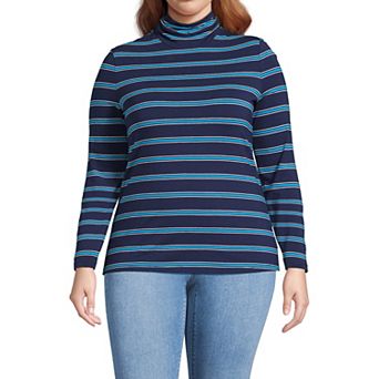 Plus Size Lands' End Lightweight Fitted Long Sleeve Turtleneck